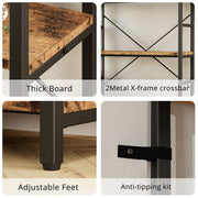 【HOT】5-Tiers Corner Bookcase with Curved Panels