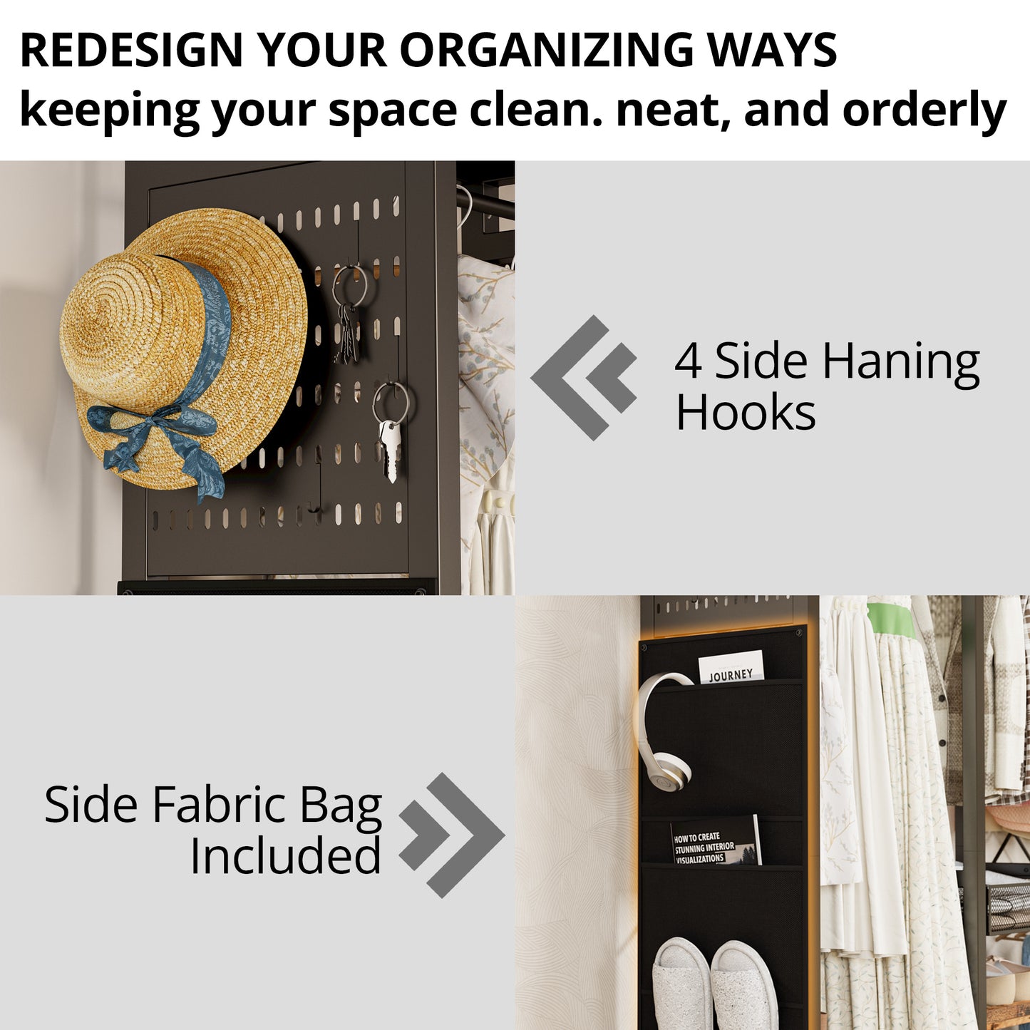 3-Tier Shoe Rack Wardrobe with 2 Drawers