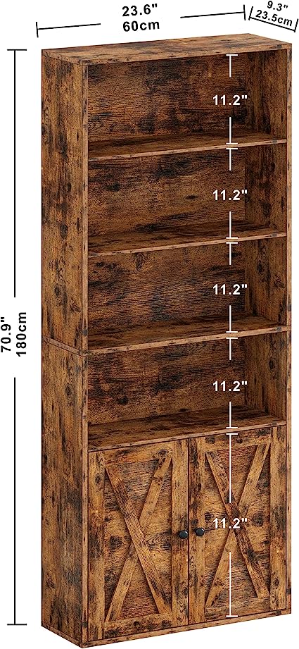 Bookshelf with Cabinet Vintage Brown