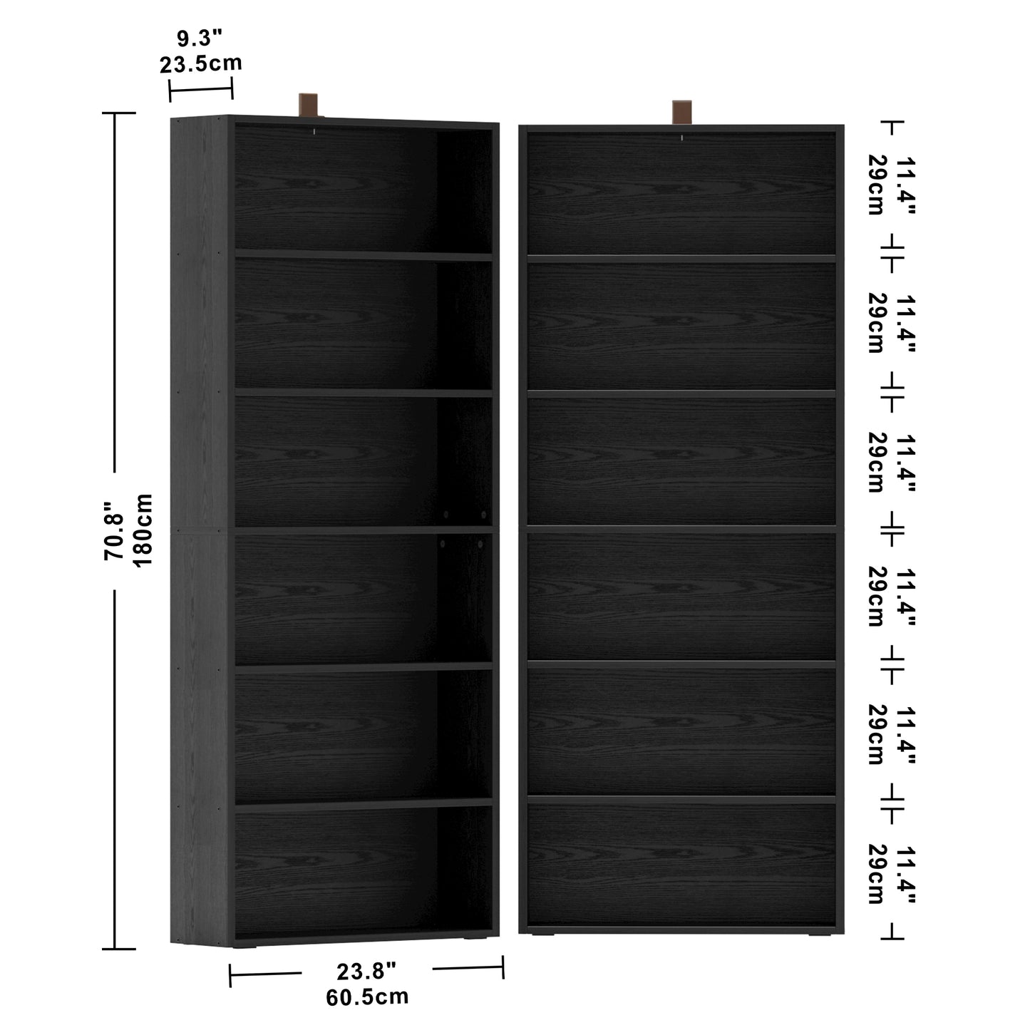 Vintage Black Bookshelves Set of 2