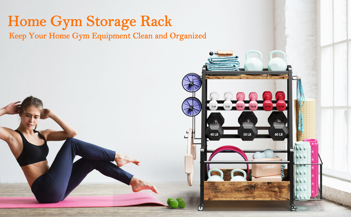 Sports Storage Rack with wheels