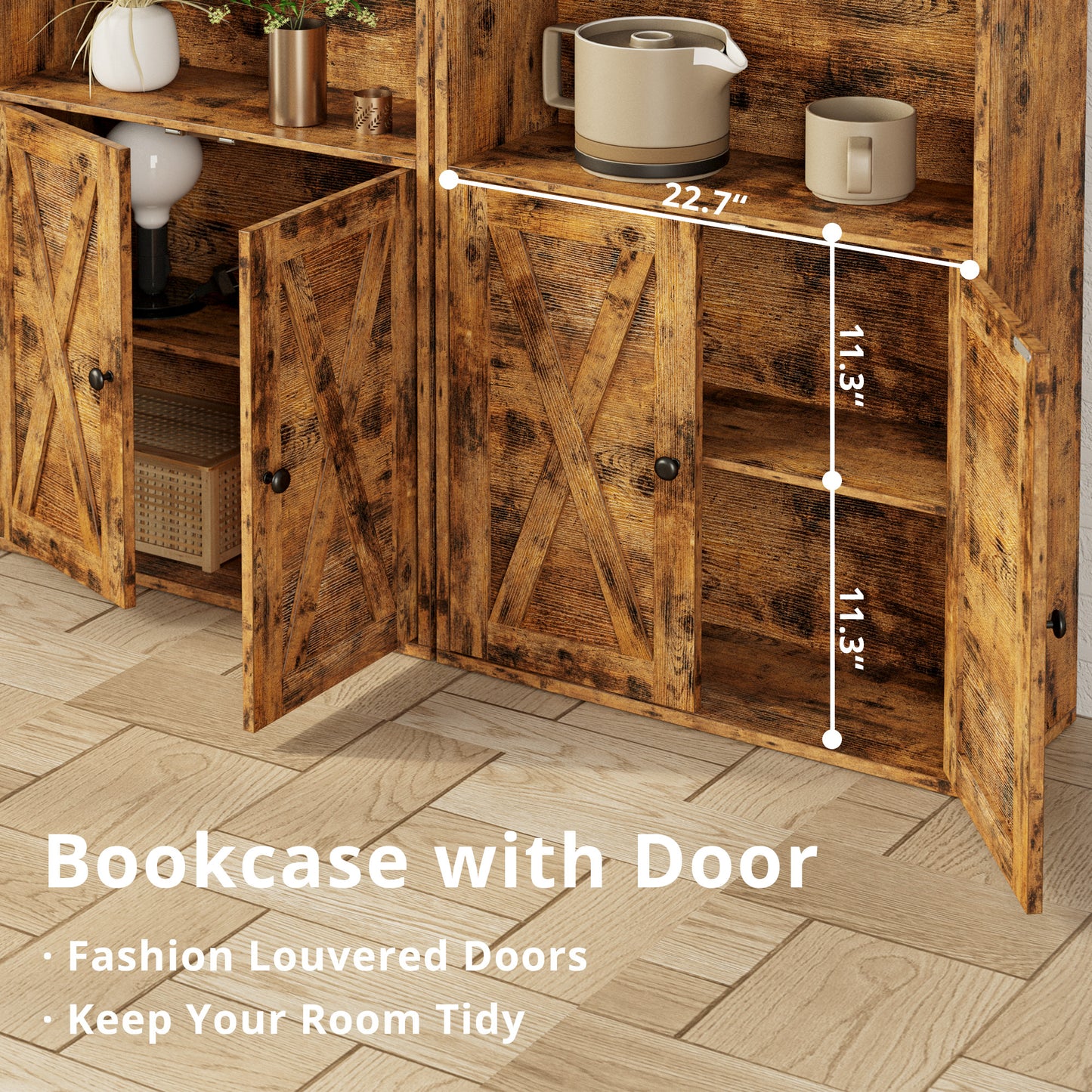 Bookshelf with Cabinet Vintage Brown