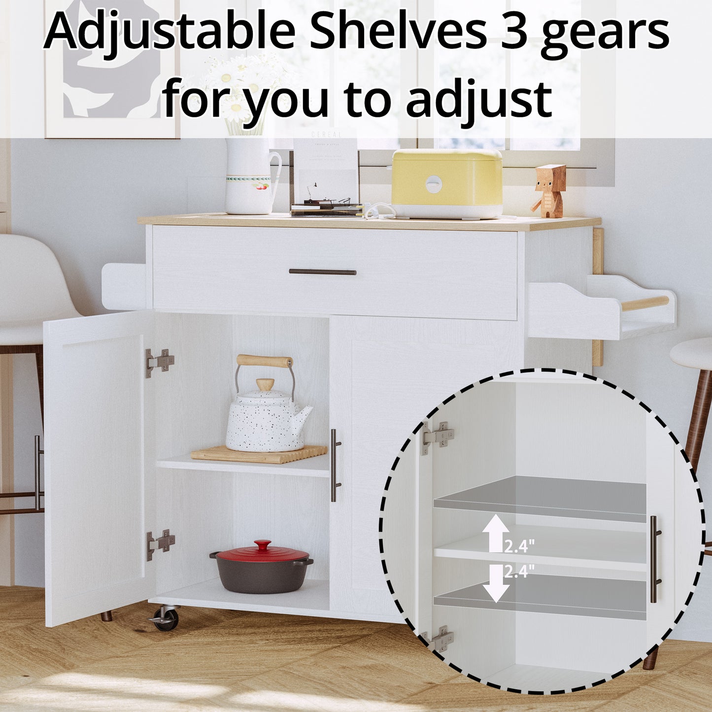 Rolling Kitchen Island on Wheels