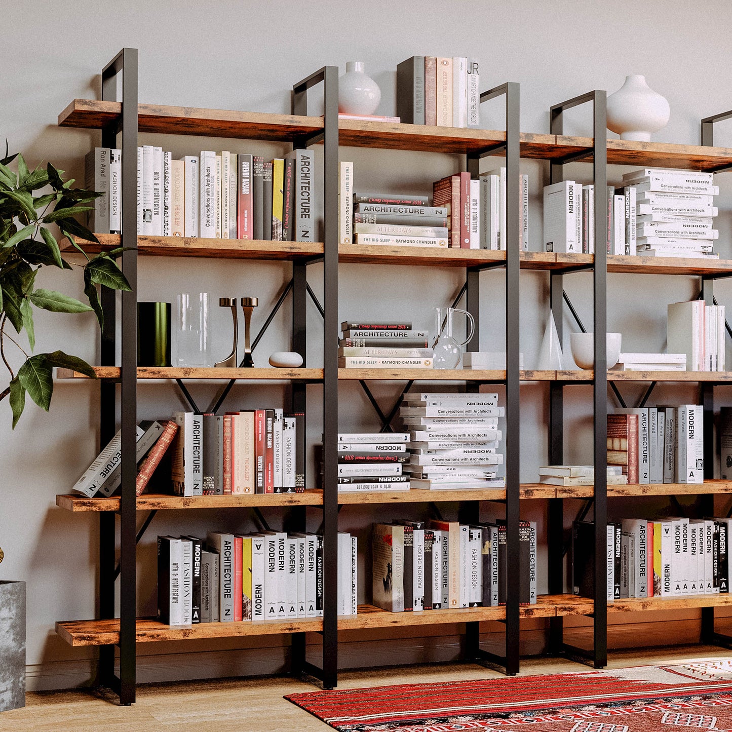Double Wide Home Decor Display Shelf