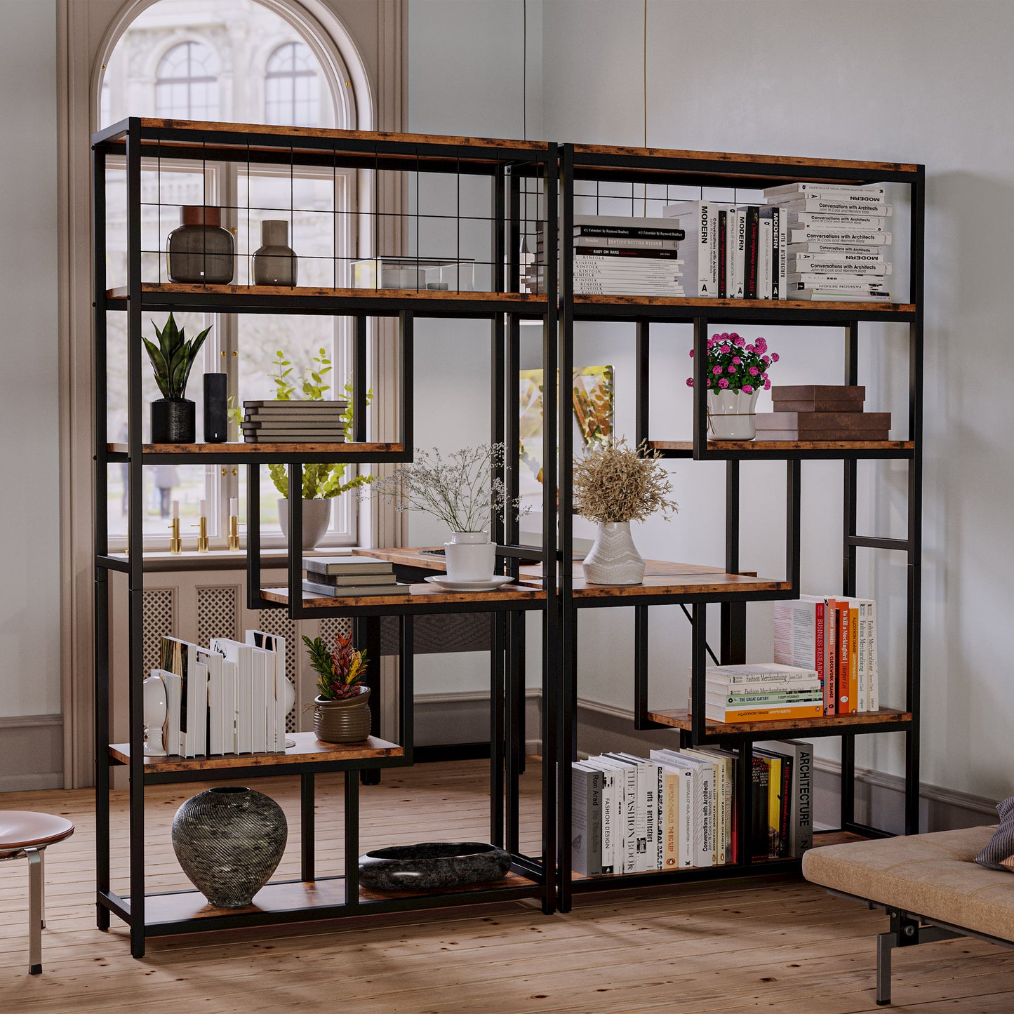 6-Shelf Etagere Bookcase