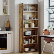 6 Tier Bookshelf Industrial Brown