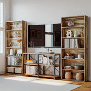 6 Tier Bookshelf Industrial Brown