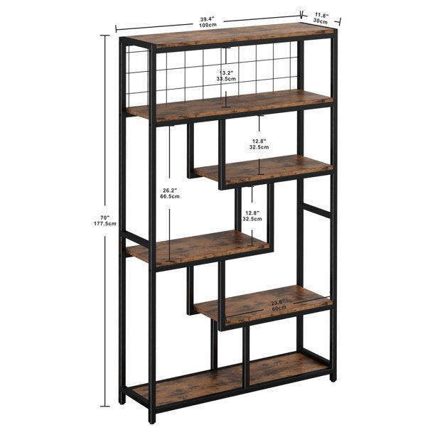 6-Shelf Etagere Bookcase