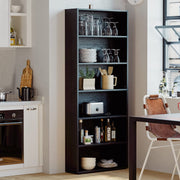 6 Tier Bookshelf Vintage Black