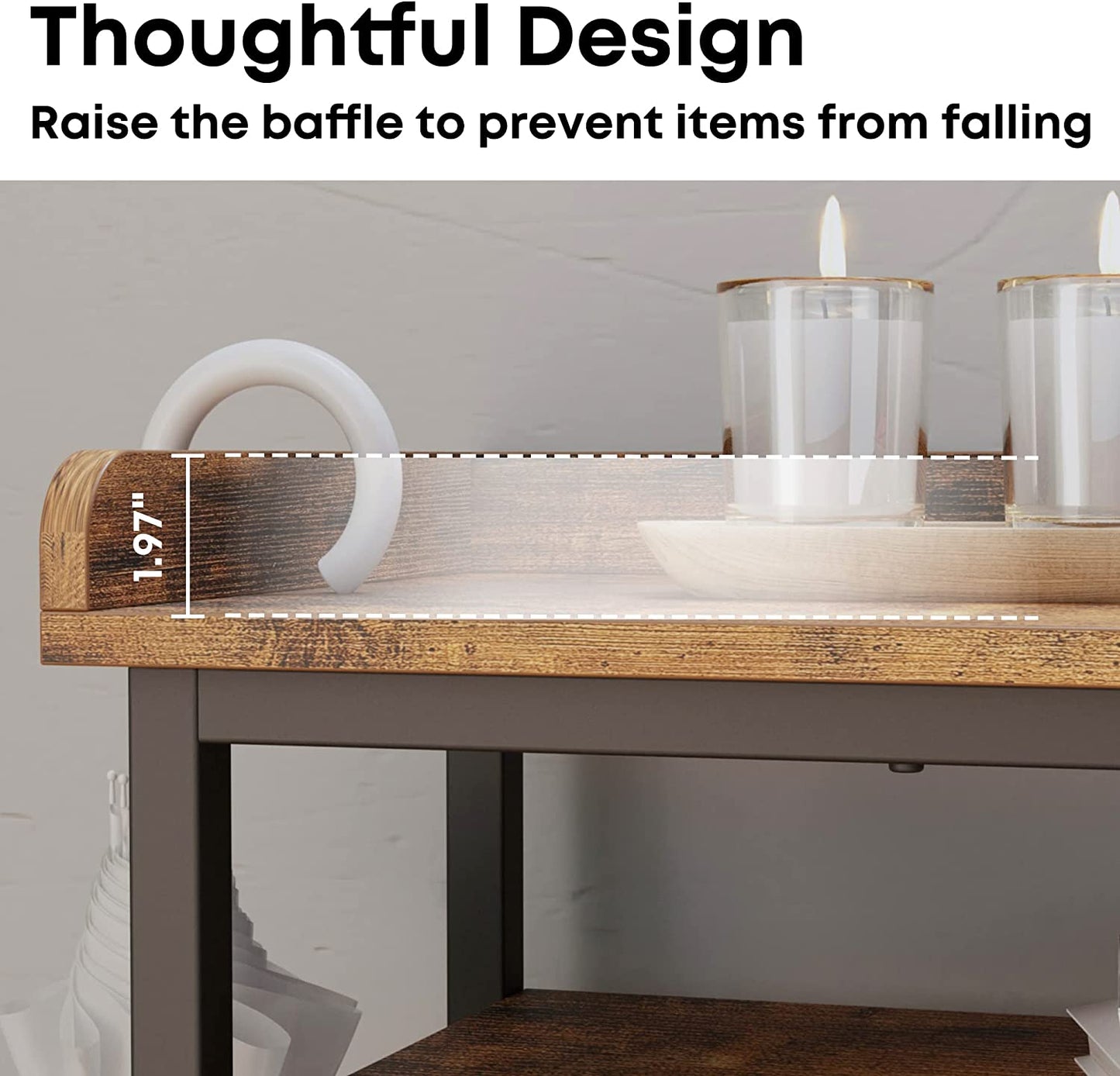 43" Console Table with Charging Station