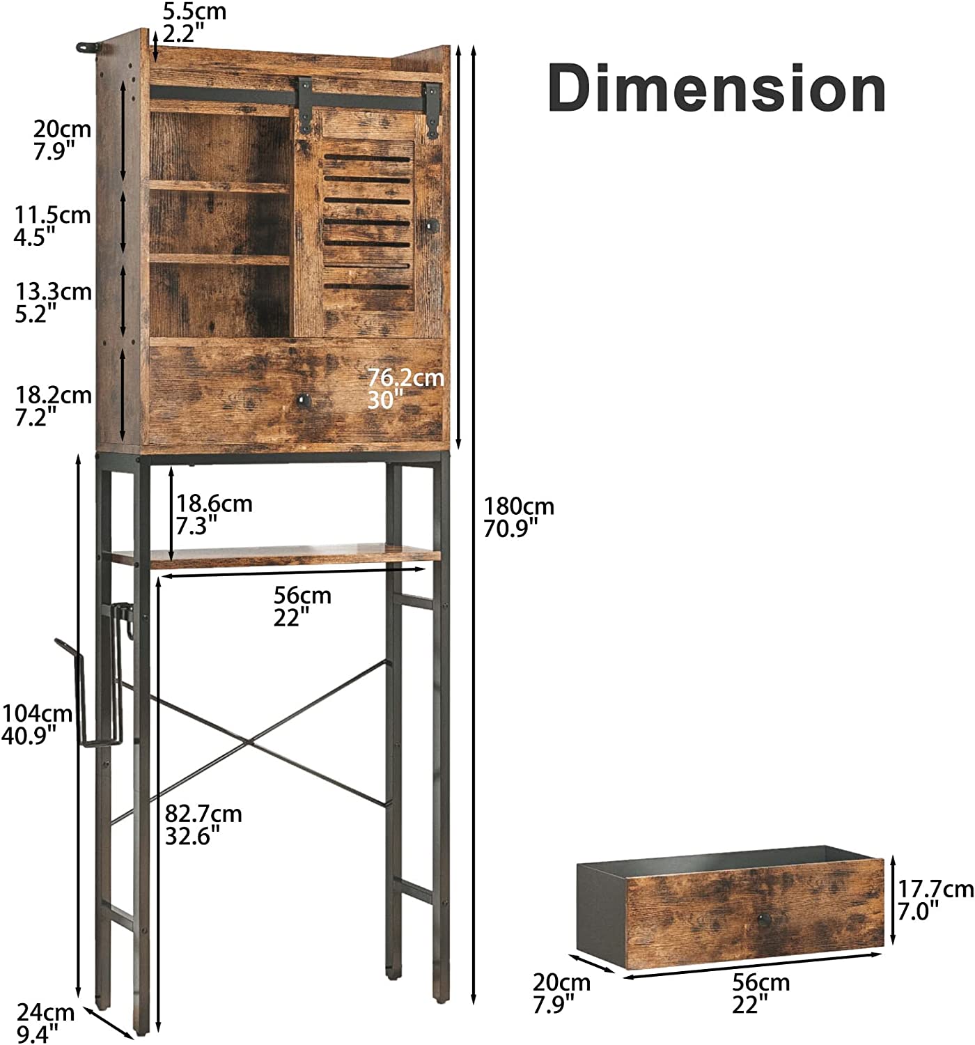 Bathroom Storage Rack with Cabinet