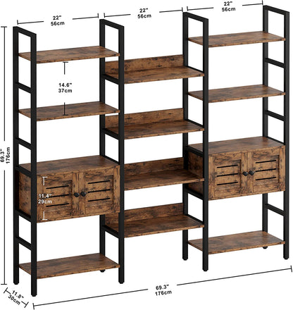 Triple Wide Display Shelf with cabinets