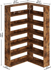Corner Bookcase with 6 Tiers