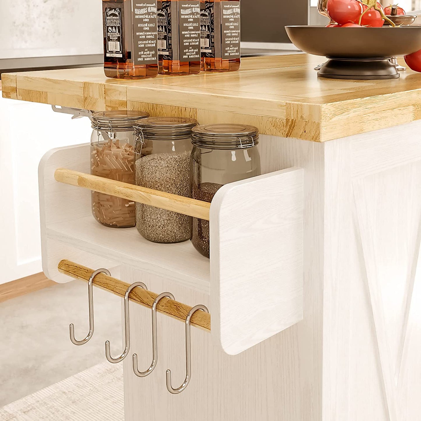 Rolling Kitchen Island with 3 drawers