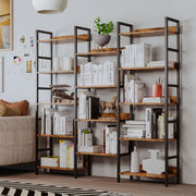 Triple Wide Bookshelf 5 Tiers with Baffles