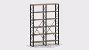 Bibliothèque double largeur 76'' brun industriel