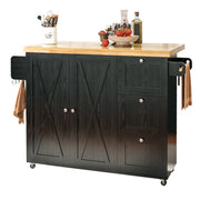 Rolling Kitchen Island with 3 drawers