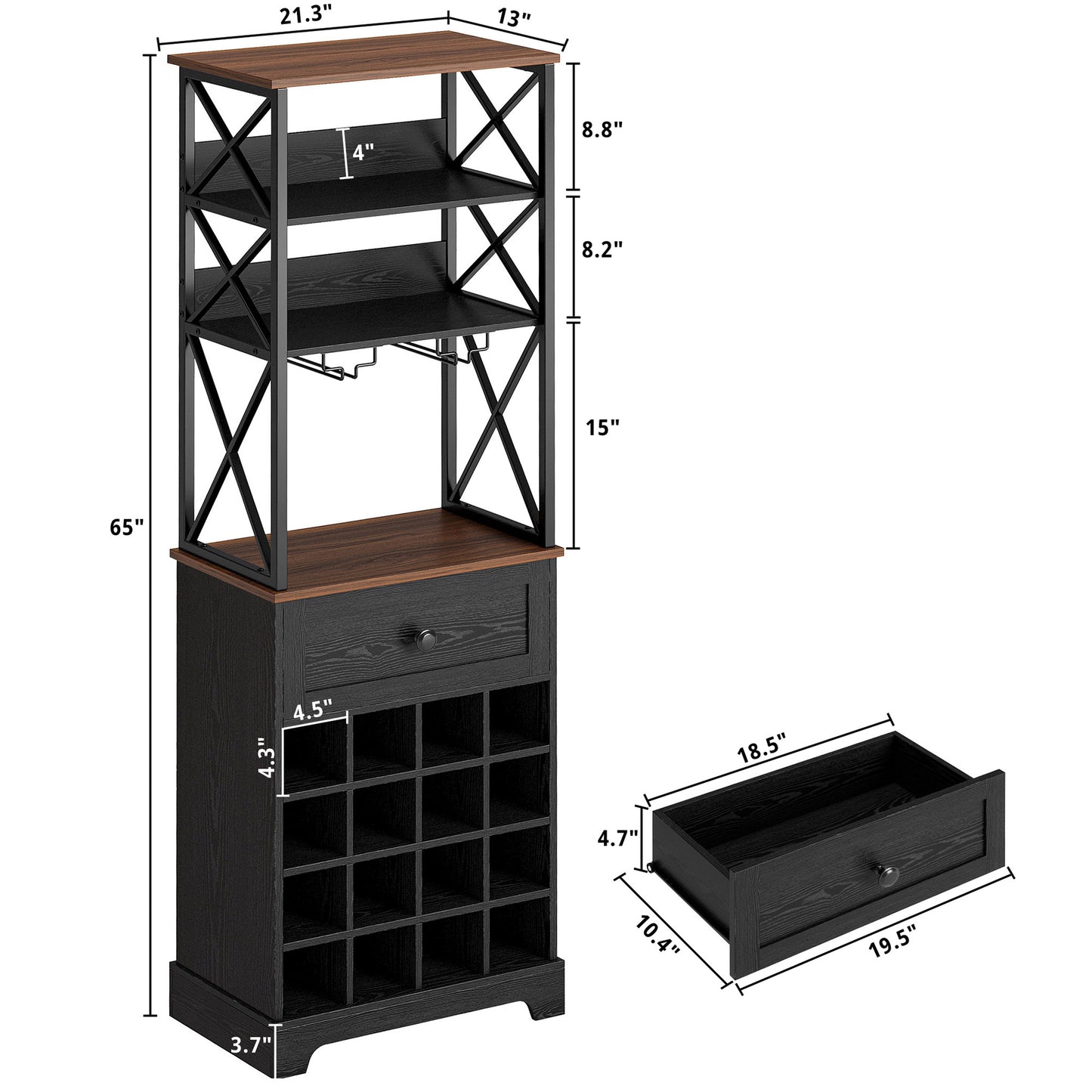 IRONCK 65" Industrial Bar Cabinet