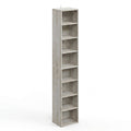 IRONCK 8 Tiers Tall Narrow Compact Corner Bookcase, White
