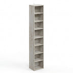 IRONCK 8 Tiers Tall Narrow Compact Corner Bookcase, White