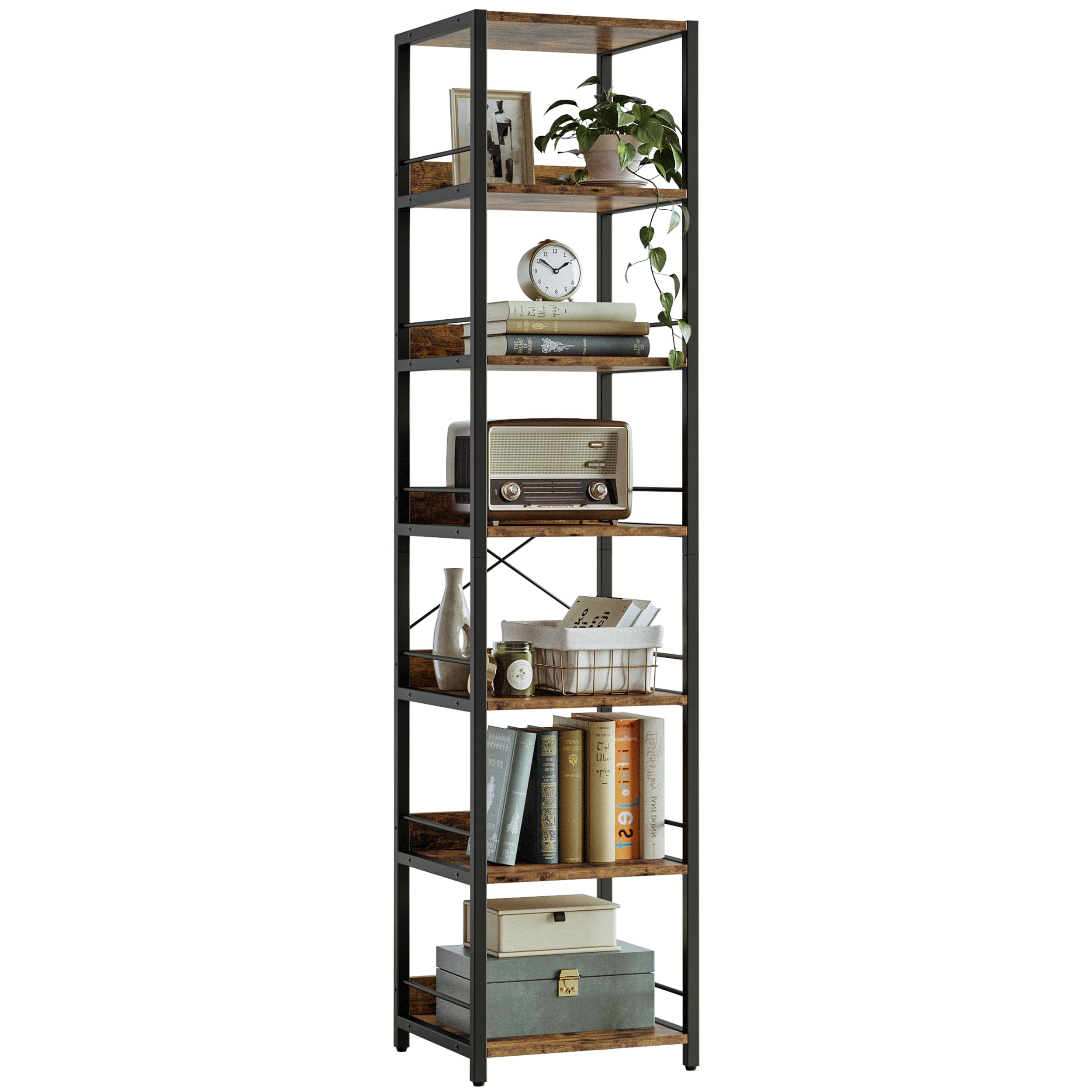 IRONCK 74.8" Tall Narrow Bookshelf
