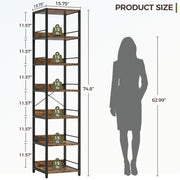 IRONCK 74.8" Tall Narrow Bookshelf