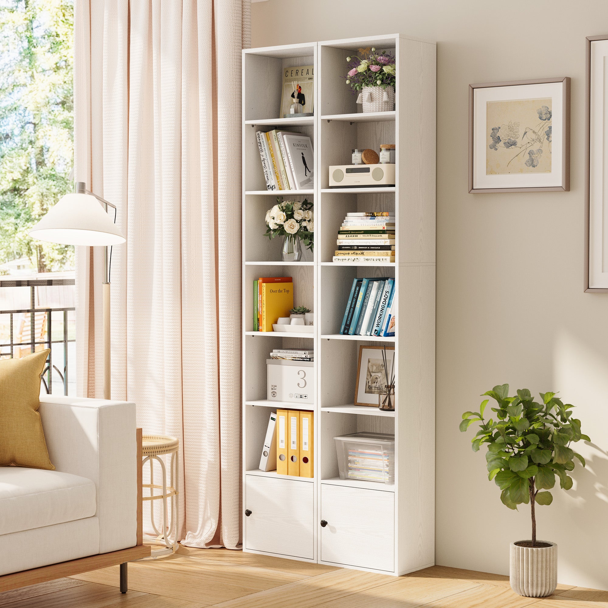 74.8" Tall Narrow Bookcase