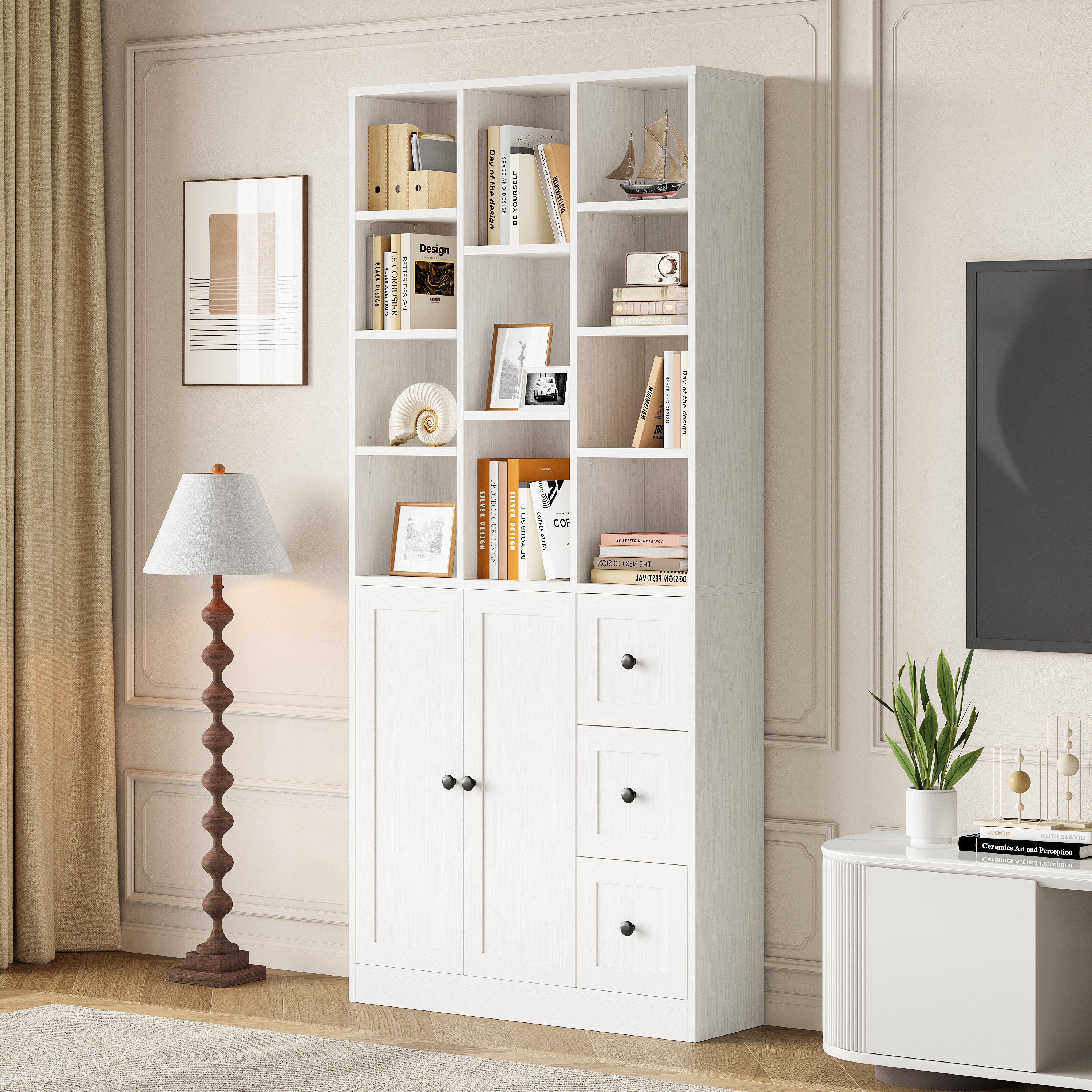 IRONCK 71" Tall Bookcase with 2 Doors
