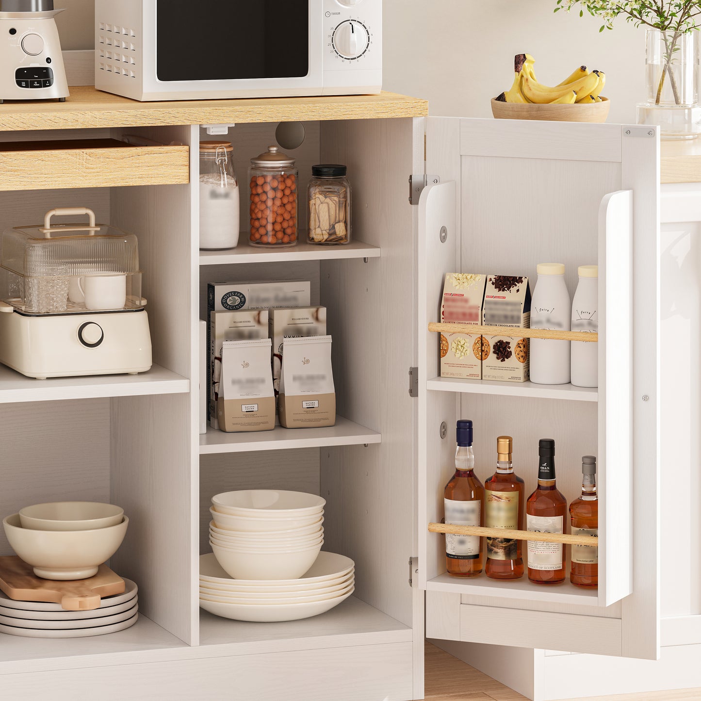 IRONCK Wooden Bakers Racks for Kitchens,