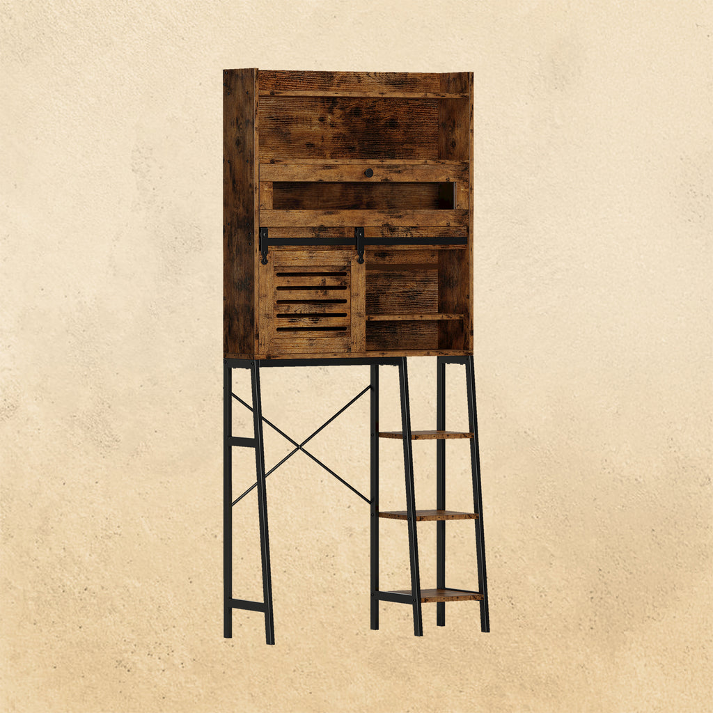 Bathroom Storage with Cabinet Vintage Brown