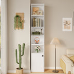Tall Narrow Bookcase 5 Tiers