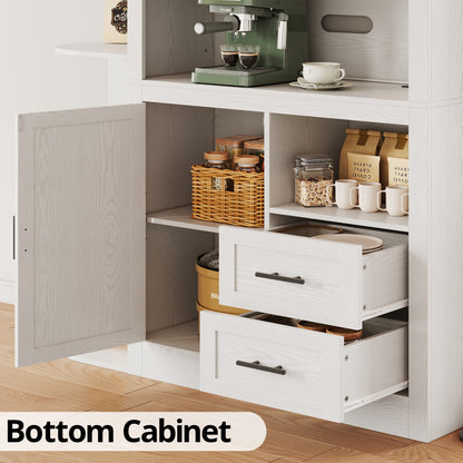 Storage Cabinet with Power Outlets, White