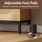 IRONCK Rattan Shoe Cabinet with Flip Drawers