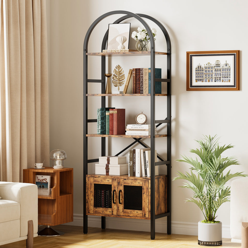 70.3" Tall Arched Bookshelf
