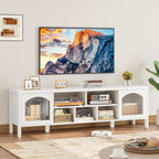IRONCK LED TV Stand with Power Outlet and Storage Cabinet