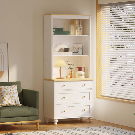 Storage Bookcase with 3 Drawers