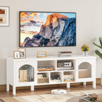 IRONCK LED TV Stand with Power Outlet and Storage Cabinet
