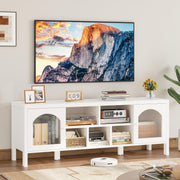 IRONCK LED TV Stand with Power Outlet and Storage Cabinet