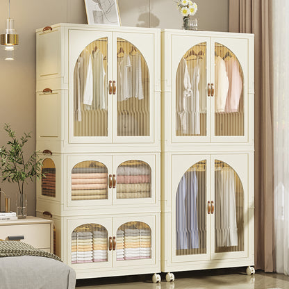 Transparent Multifunctional Wardrobe with Wheels