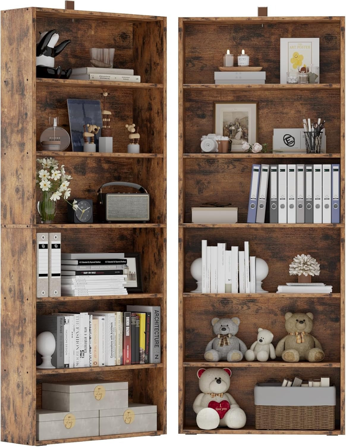 Vintage Brown Bookshelves Set of 2