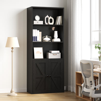 Farmhouse Bookcases and Bookshelves with Doors