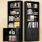 IRONCK Industrial Bookshelves and Bookcases with Doors Set of 2 Floor