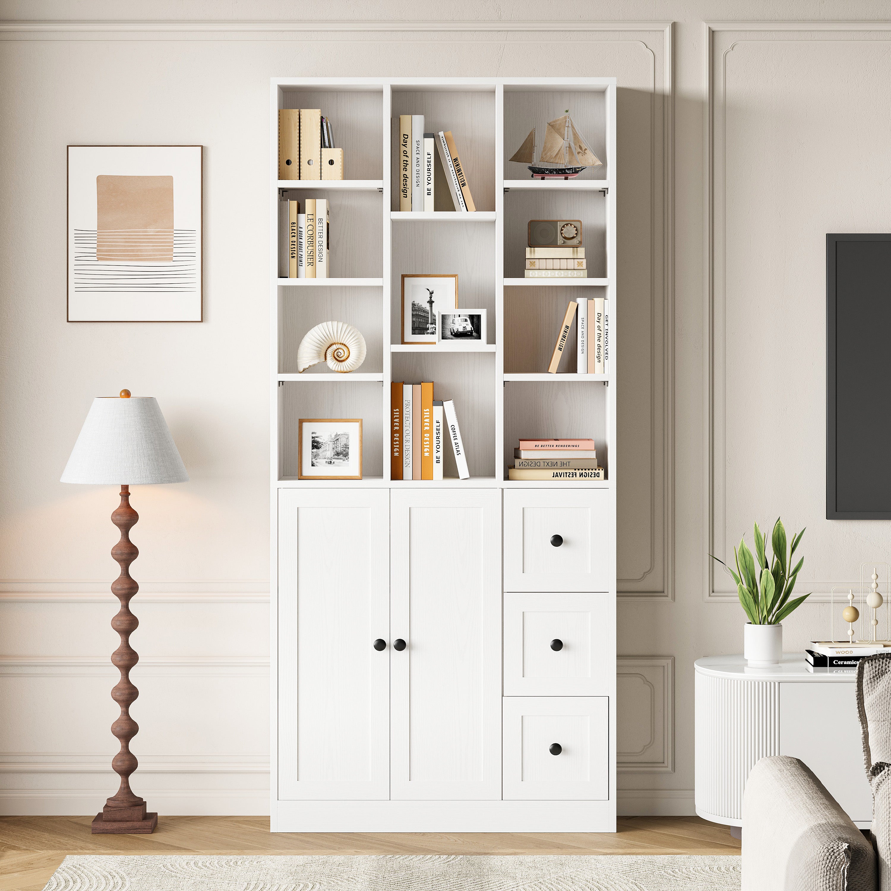 IRONCK 71" Tall Bookcase with 2 Doors