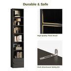 74.8" Tall Narrow Bookcase