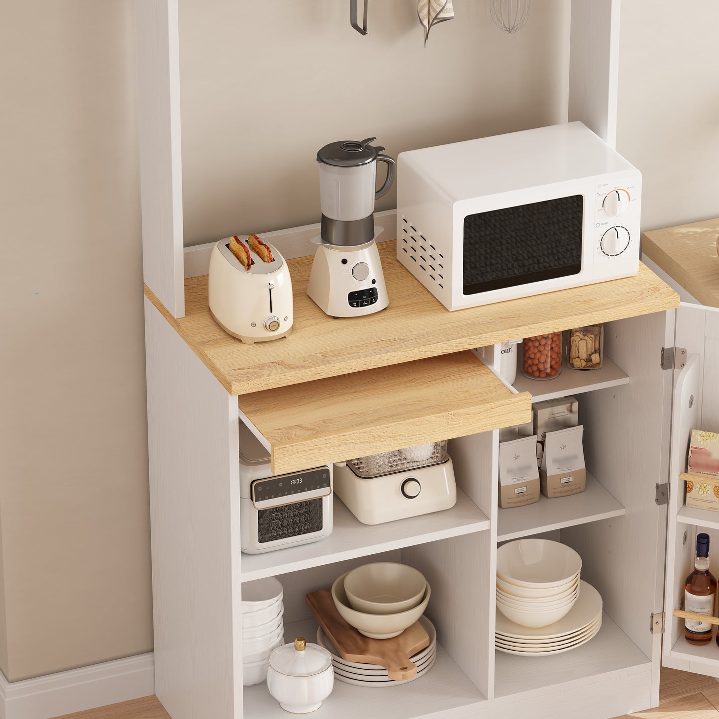 IRONCK Wooden Bakers Racks for Kitchens,