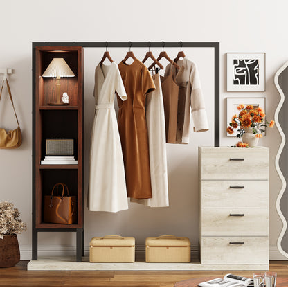 Organizer Storage Cabinet of Drawers with Hanging Rack