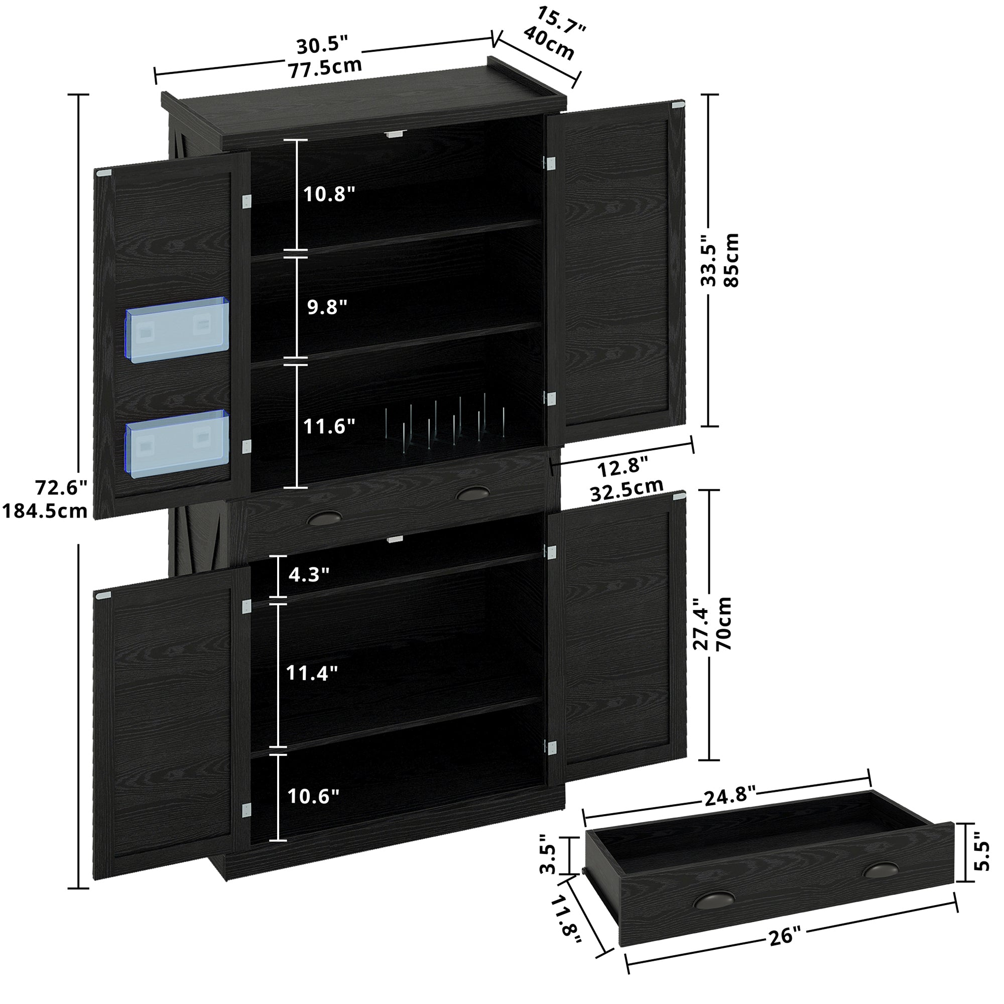 Kitchen Pantry Storage Cabinet