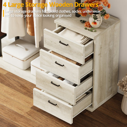 Organizer Storage Cabinet of Drawers with Hanging Rack