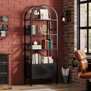 IRONCK 71" Tall Arched Bookshelf with Doors