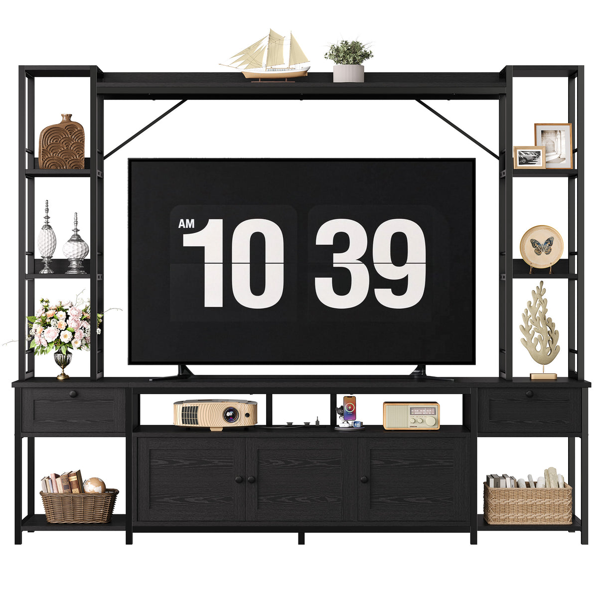 IRONCK 85 Inch Entertainment Center with Storage and Power Outlet